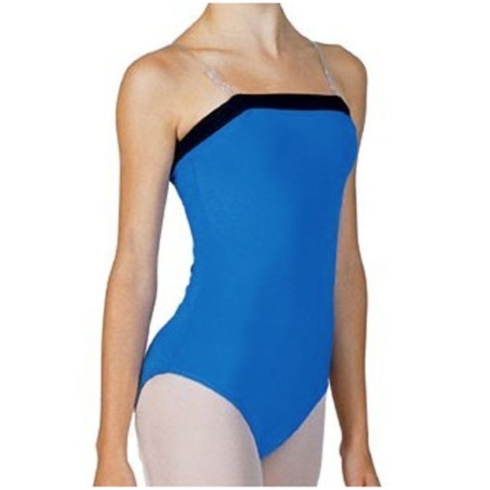 Bal Togs 6003 Women's Large (8-10) Blue With Black Trim Camisole Leotard
